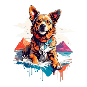 Corgi Surfing Dog