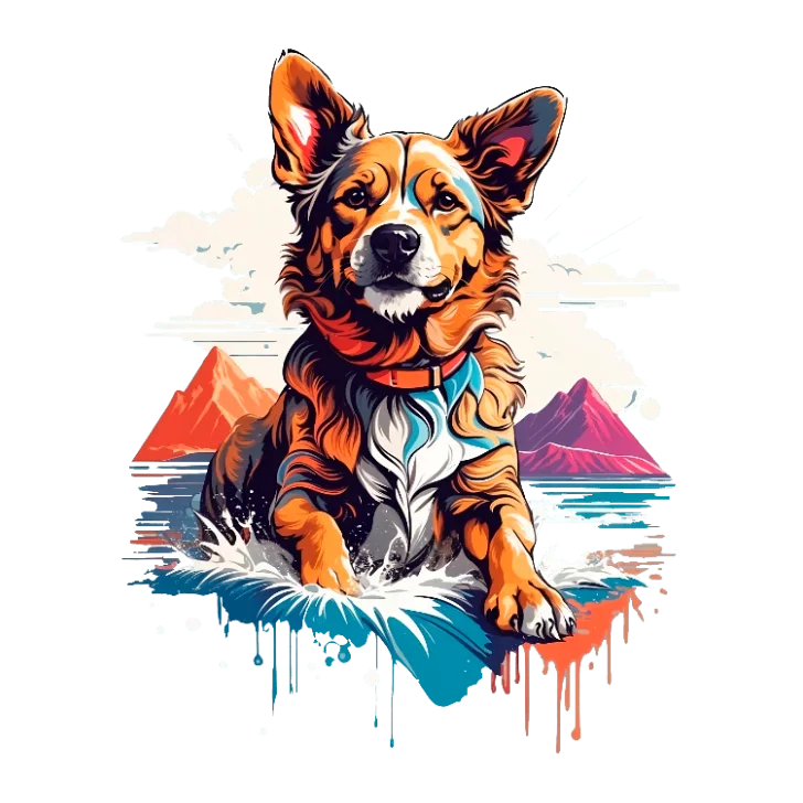 Corgi Surfing Dog