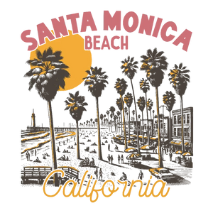 Santa Monica Beach California T Shirt Graphic