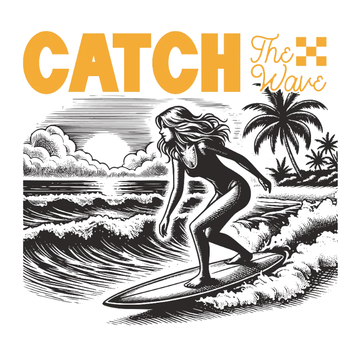 Catch The Wave Surfing T-Shirt