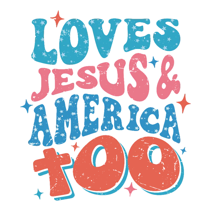 Loves Jesus and America Too - Retro Style