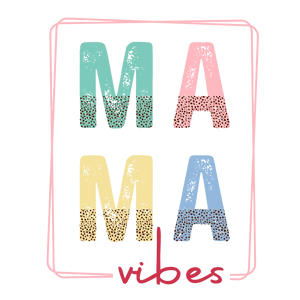 Mama Vibes T-Shirt Design: Vibrant Pastel Colors and Fun Typography
