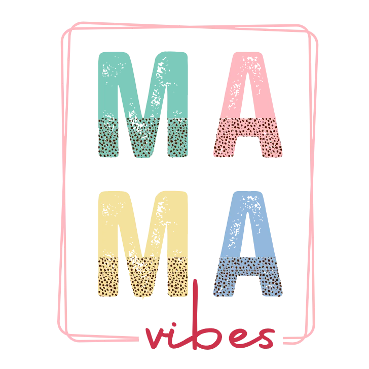 Mama Vibes T-Shirt Design: Vibrant Pastel Colors and Fun Typography