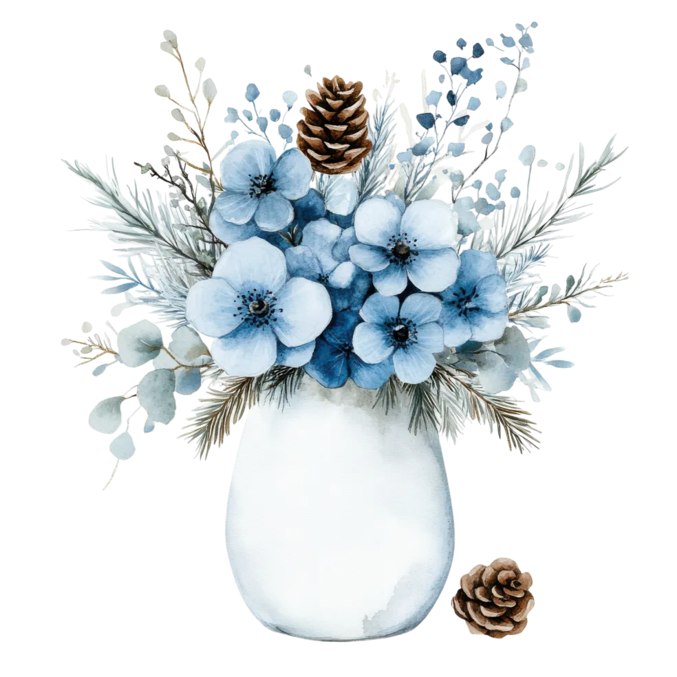 Cozy Winter Frosty Christmas (Flowers)