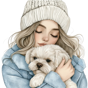 Cozy Winter Frosty Christmas (Barbiw With Dog)