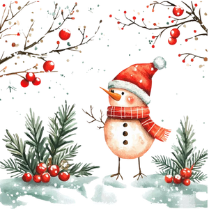 Vintage Old Christmas(Snowy Tree)