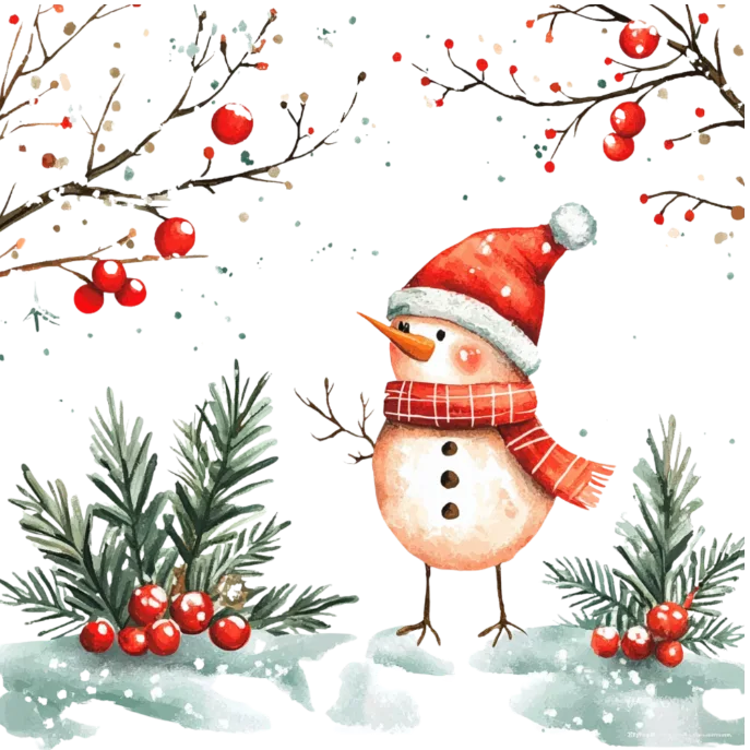 Vintage Old Christmas(Snowy Tree)