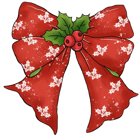 Christmas Bow with cherries
