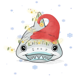 Shark with its Santa Hat