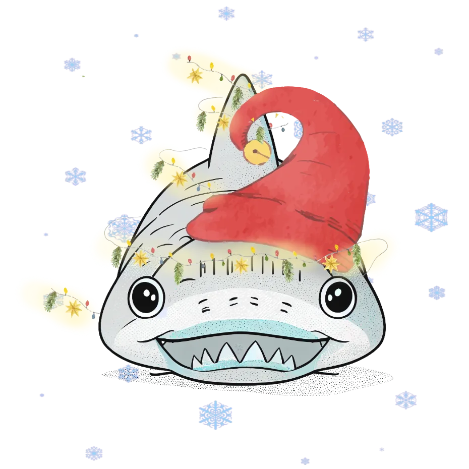 Shark with its Santa Hat