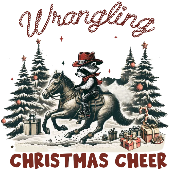 Wrangling Raccoon Christmas Cheer