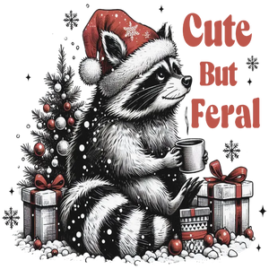Cute But Feral Christmas Raccoon
