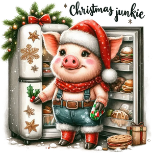 Cute Piggy Christmas Junkie