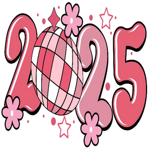 In My 2025 Era - Pink Disco Ball and Retro Floral