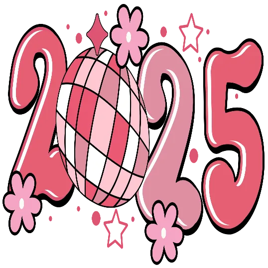 In My 2025 Era - Pink Disco Ball and Retro Floral