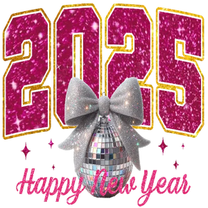 Happy New Year 2025- Shining Bow and Discoball