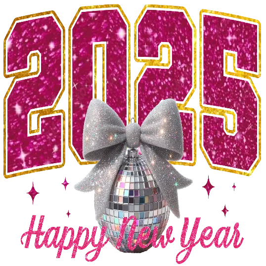 Happy New Year 2025- Shining Bow and Discoball