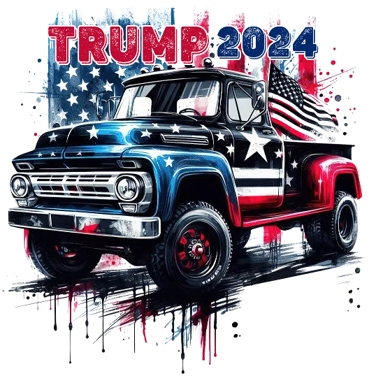 Trump 2024 USA Flag Painted Truck