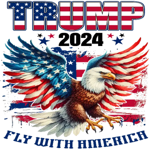 Fly With America Bald Eagle - Trump 2024