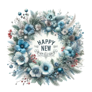 New Year Floral Wreath