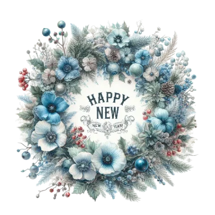 New Year Floral Wreath