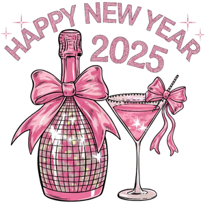 New Year 2025 Pink Champagne