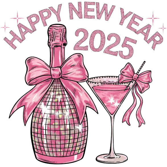 New Year 2025 Pink Champagne