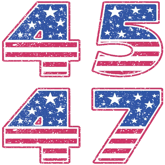 45 47 USA Flag Themed