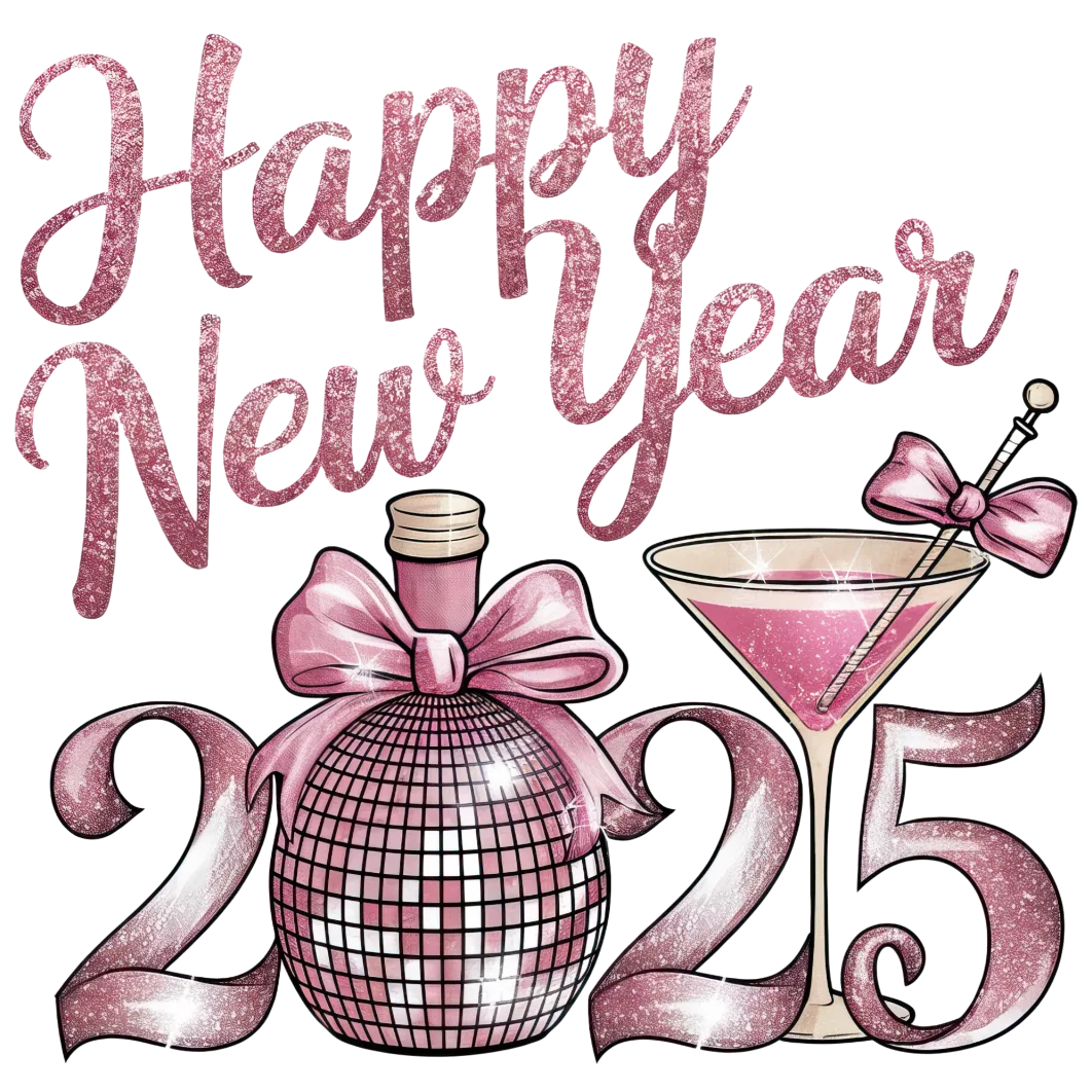 Happy New Year With Disco  Champagne 2025