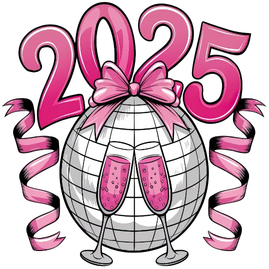 Cheers To 2025 - Pink Disco Vibe