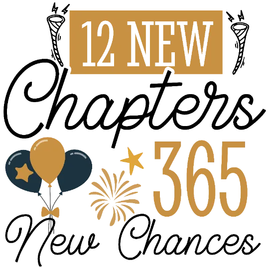 12 New Chapters 365 New Chances - Golden And Black