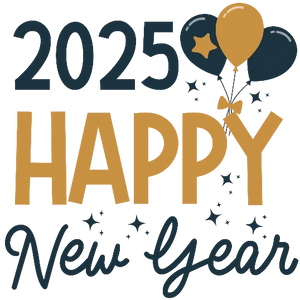 2025 Happy New Year - Golden And Black