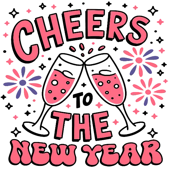 Cheers To The New Year 2025 - Festive