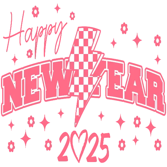 Pink Lightning Aesthetic - Happy New Year 2025