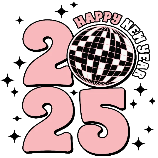 Happy New Year 2025 - Pastel Pink