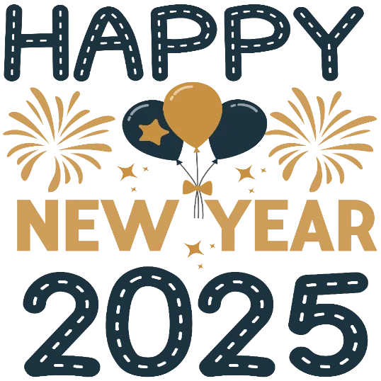 New Year 2025 Celebrations - Golden And Black