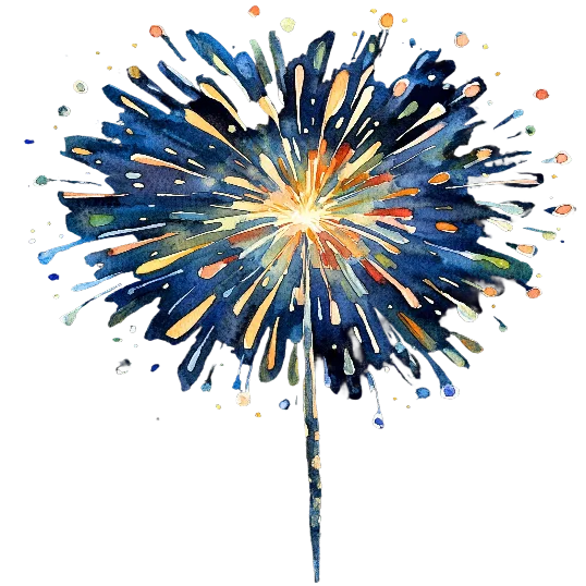 Fireworks On New Years (Blue)