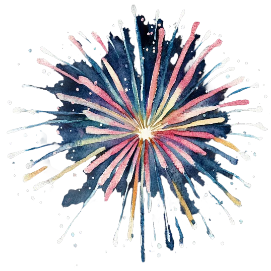 Fireworks On New Years (Blue and Pink)