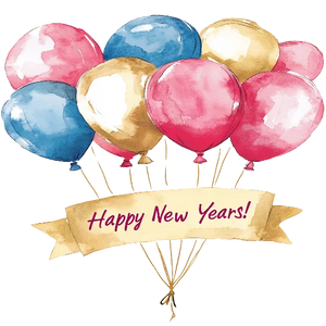 Happy New Year - Colorful Balloons