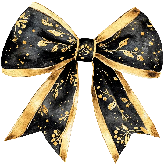 Bow - Golden And Black Celebrations