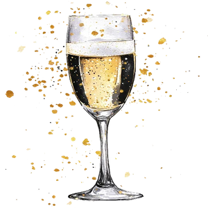 Wine Glass - Golden And Black Celebrations