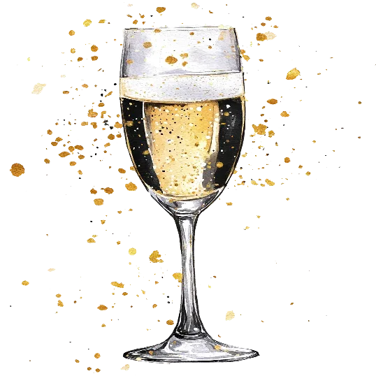 Wine Glass - Golden And Black Celebrations