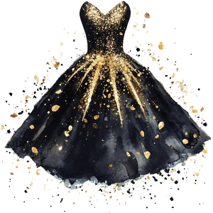 Sparkling Black Dress - Golden And Black Celebrations