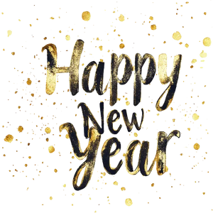Happy New Year Brush Strokes - Golden And Black Celebrations