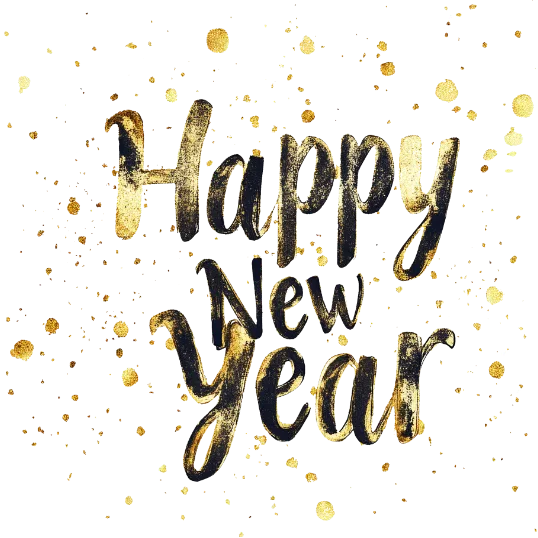 Happy New Year Brush Strokes - Golden And Black Celebrations