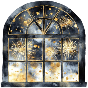 New Year's Eve Celebration Fireworks - Golden And Black Fireworks