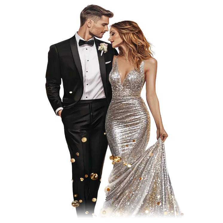 Couple Celebrating New Year 2025