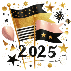 New Year Celebration With Flag