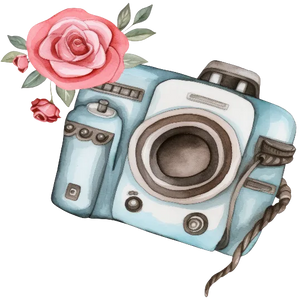 Oldschool Camera With a Flower