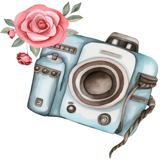 Oldschool Camera With a Flower